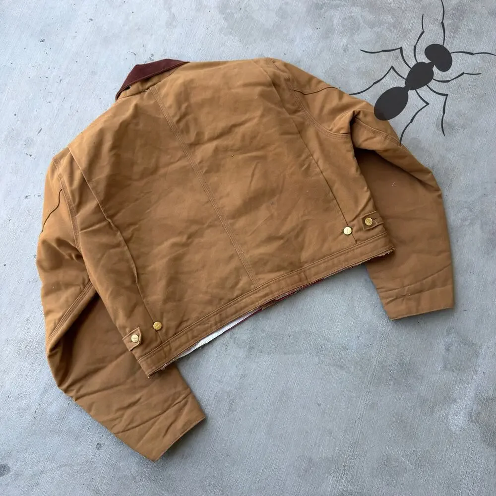 Carhartt brown cropped Detroit style work wear jacket - Picture 7 of 9